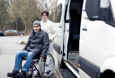 senior on a wheelchair